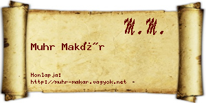 Muhr Makár névjegykártya